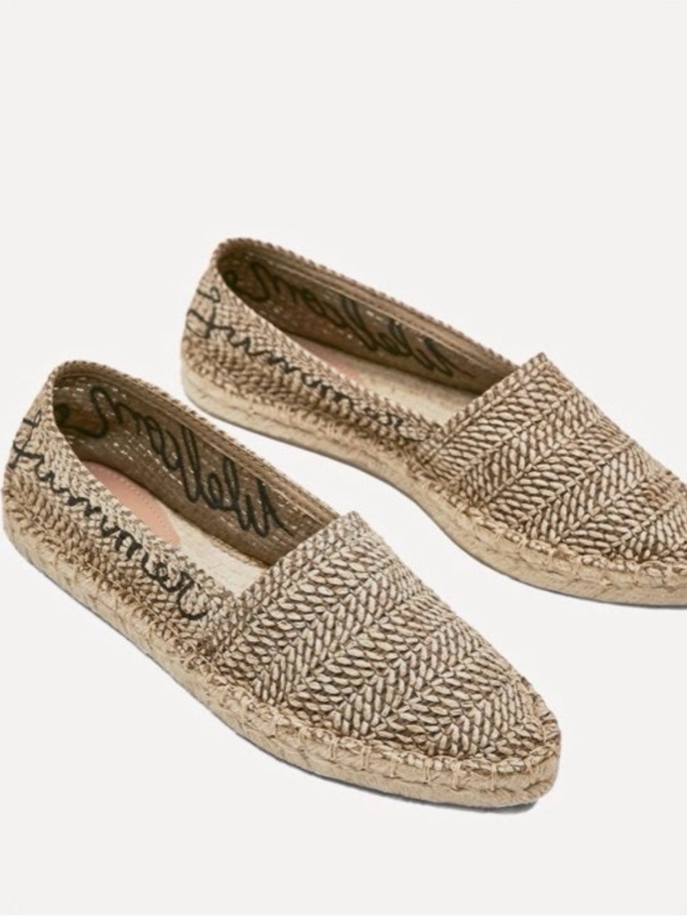 Zara Woven Espadrille Slip-Ons in Natural Beige
